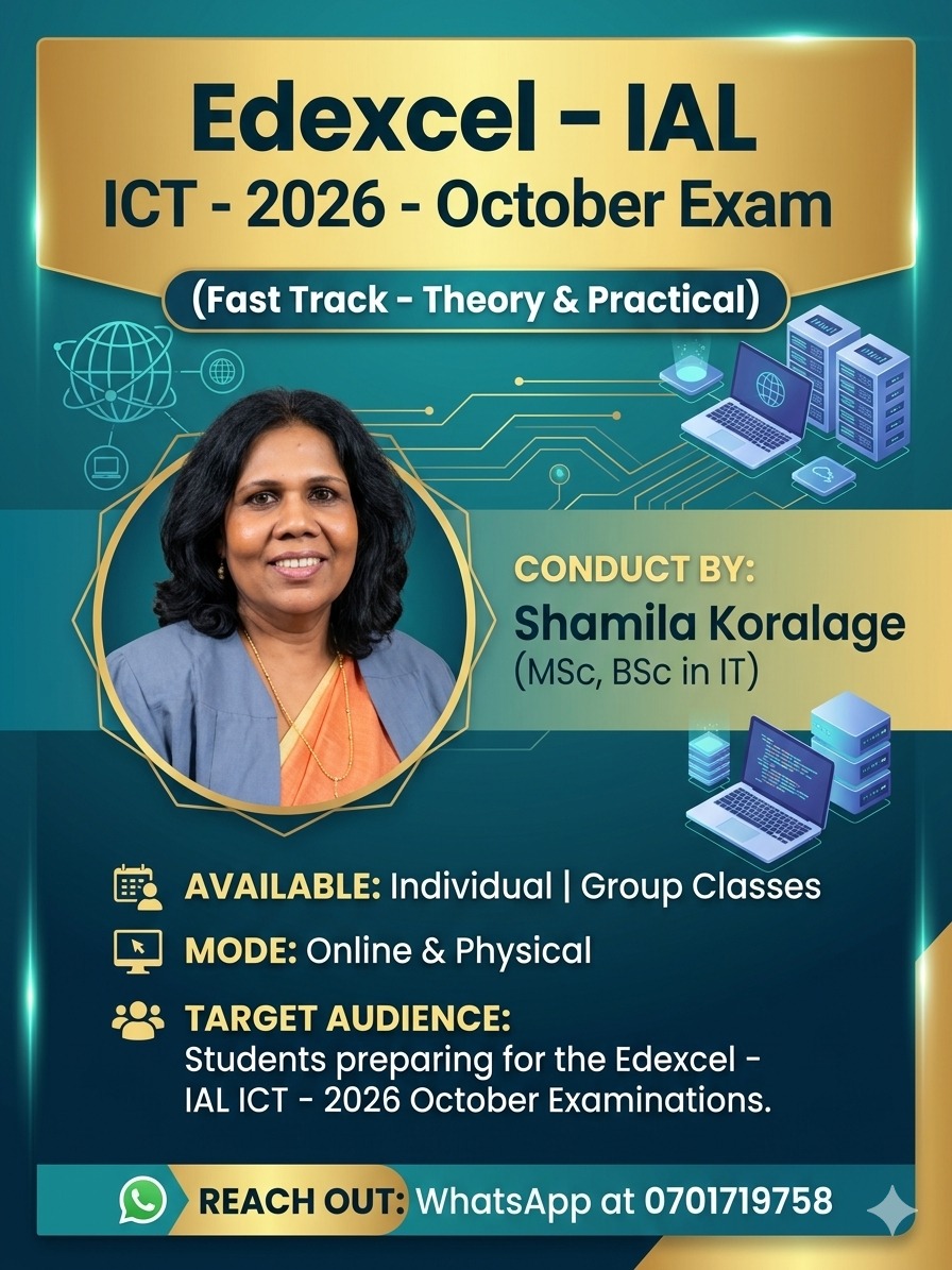 Edexcel IAL - ICT (Fast Track) - 2026 OCTOBER 