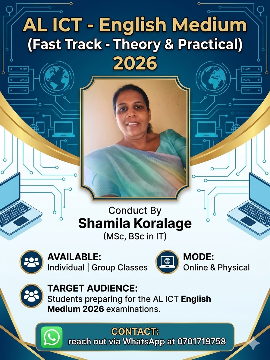 A/L ICT English Medium (FAST TRACK) - 2026