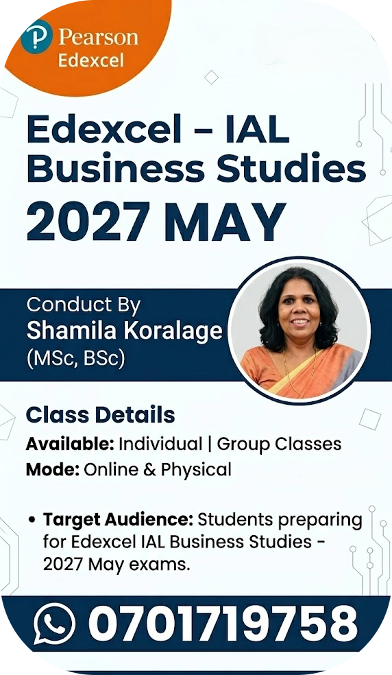 Edexcel - IAL - Business Studies - 2027 May